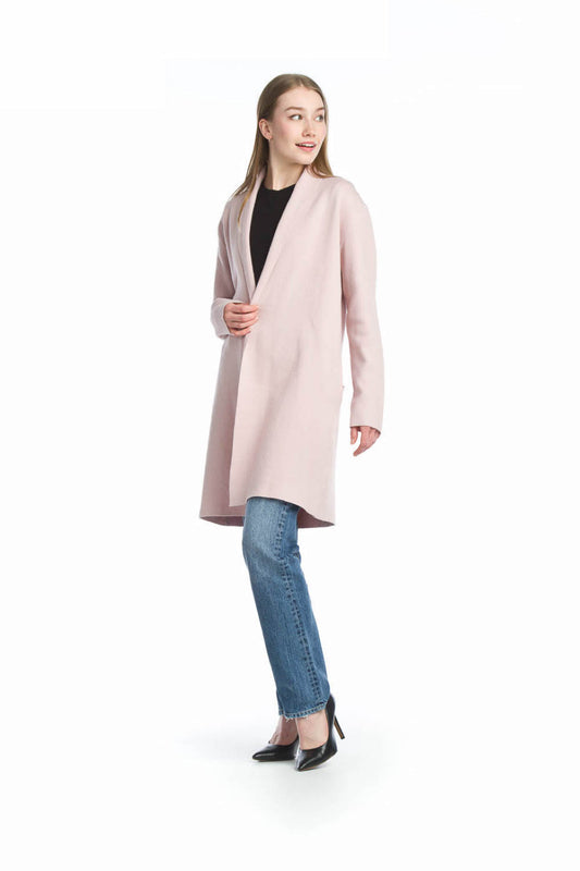 BLUSH Lapel Coatigan with Pockets