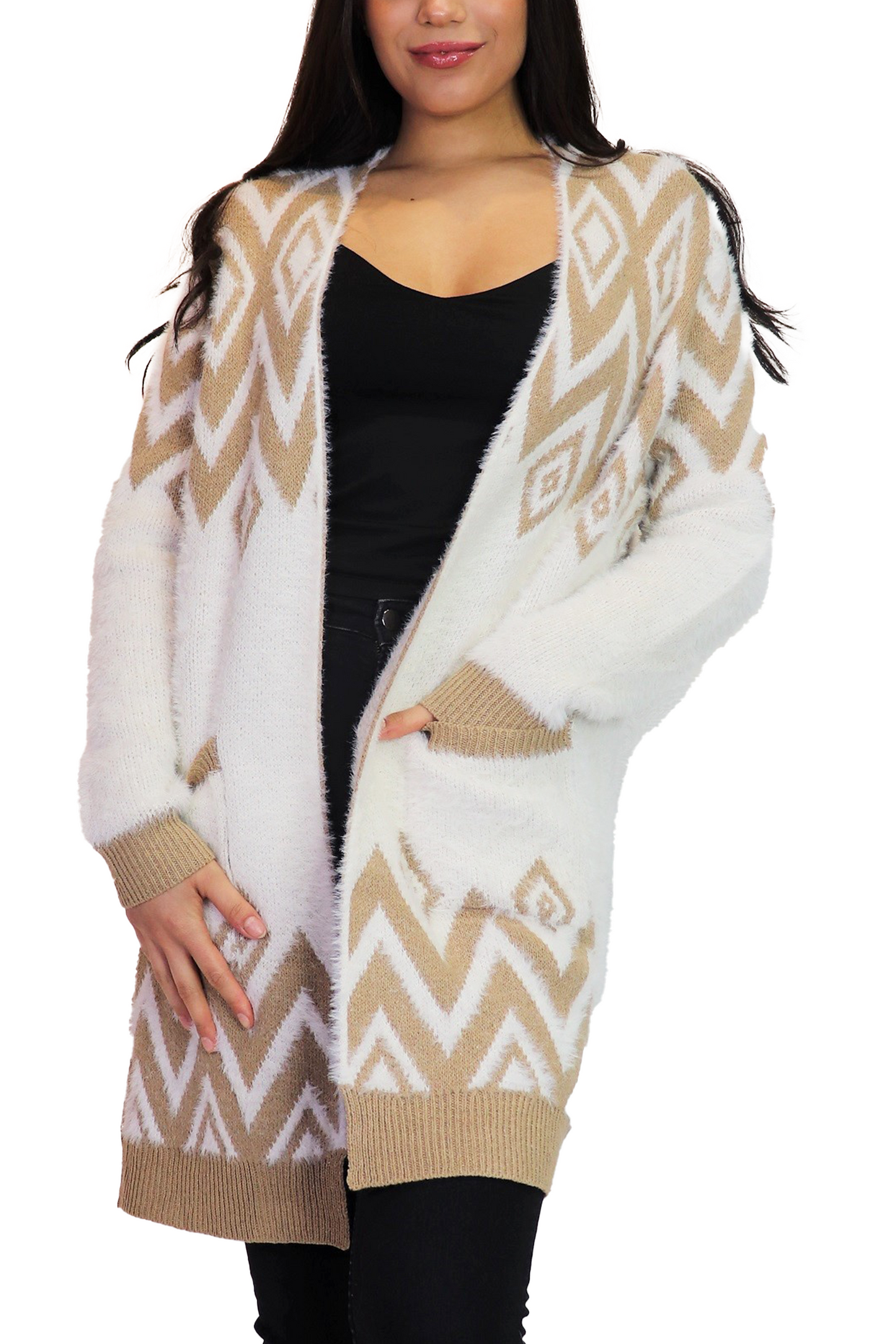BEIGE Global Knit Cardigan