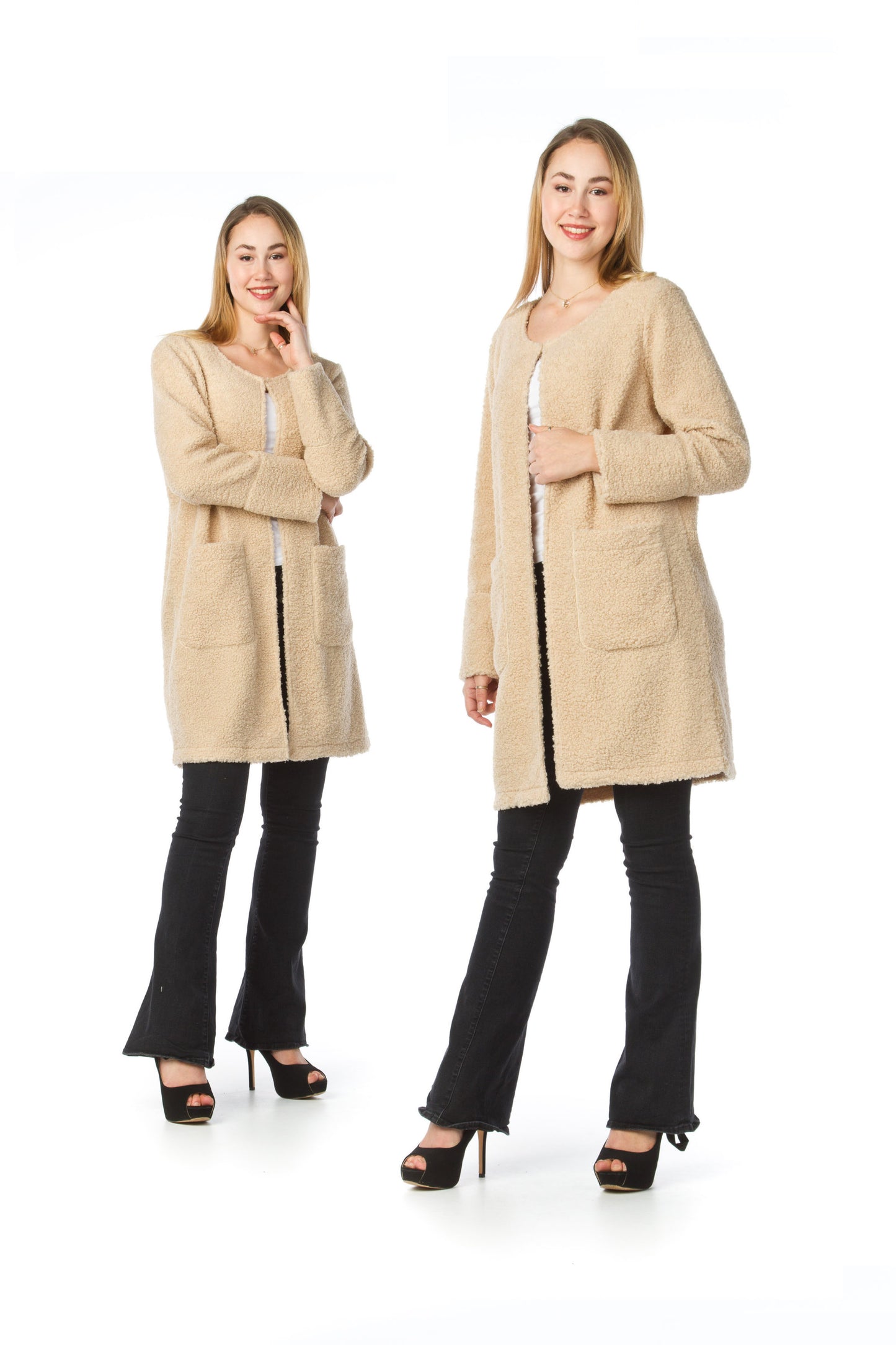 BLACK Boucle Jacket with Patch Pockets