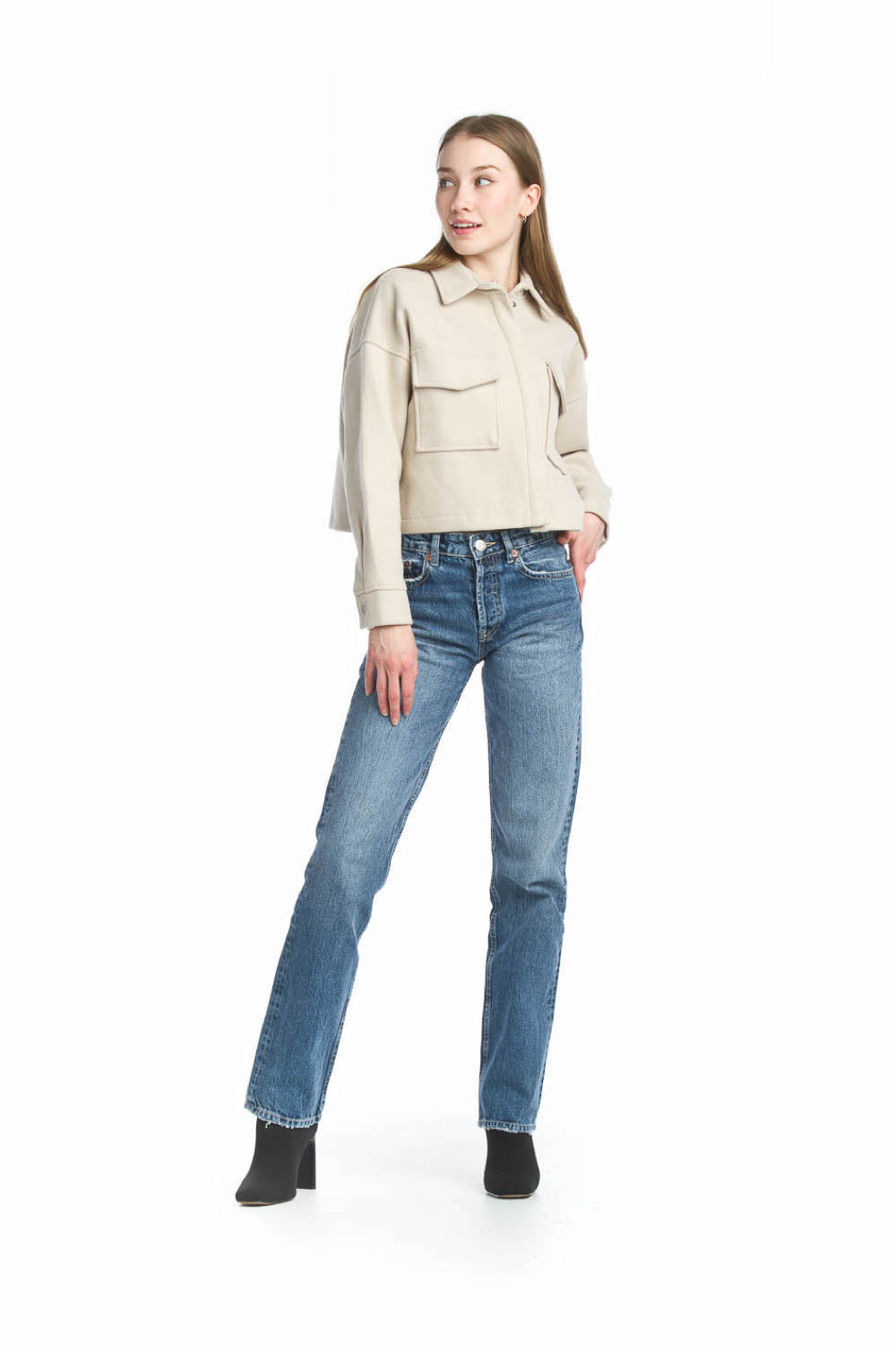 MOCHA Cropped Utility Style Jacket