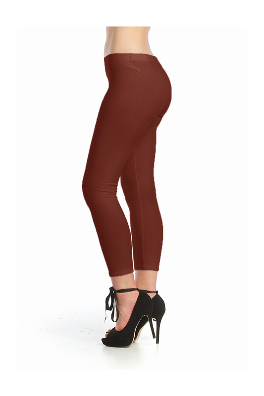 CHOCO Classic Mid-Rise Ankle Length Knit Leggings