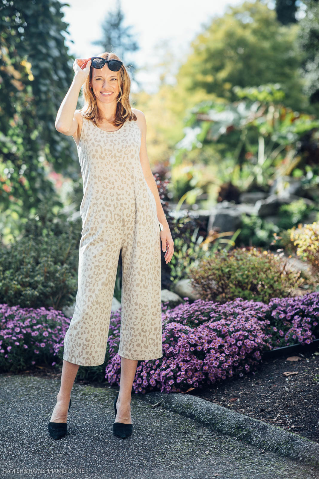 BEIGE leopard Print Knit Jumpsuit