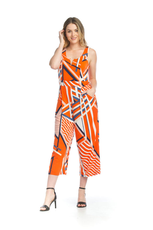 ORANG Abstract Stretch Jumpsuit with Pockets