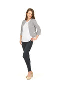 NAVY Striped Cropped Jacket