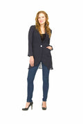 NAVY Crinkle Linen Blazer