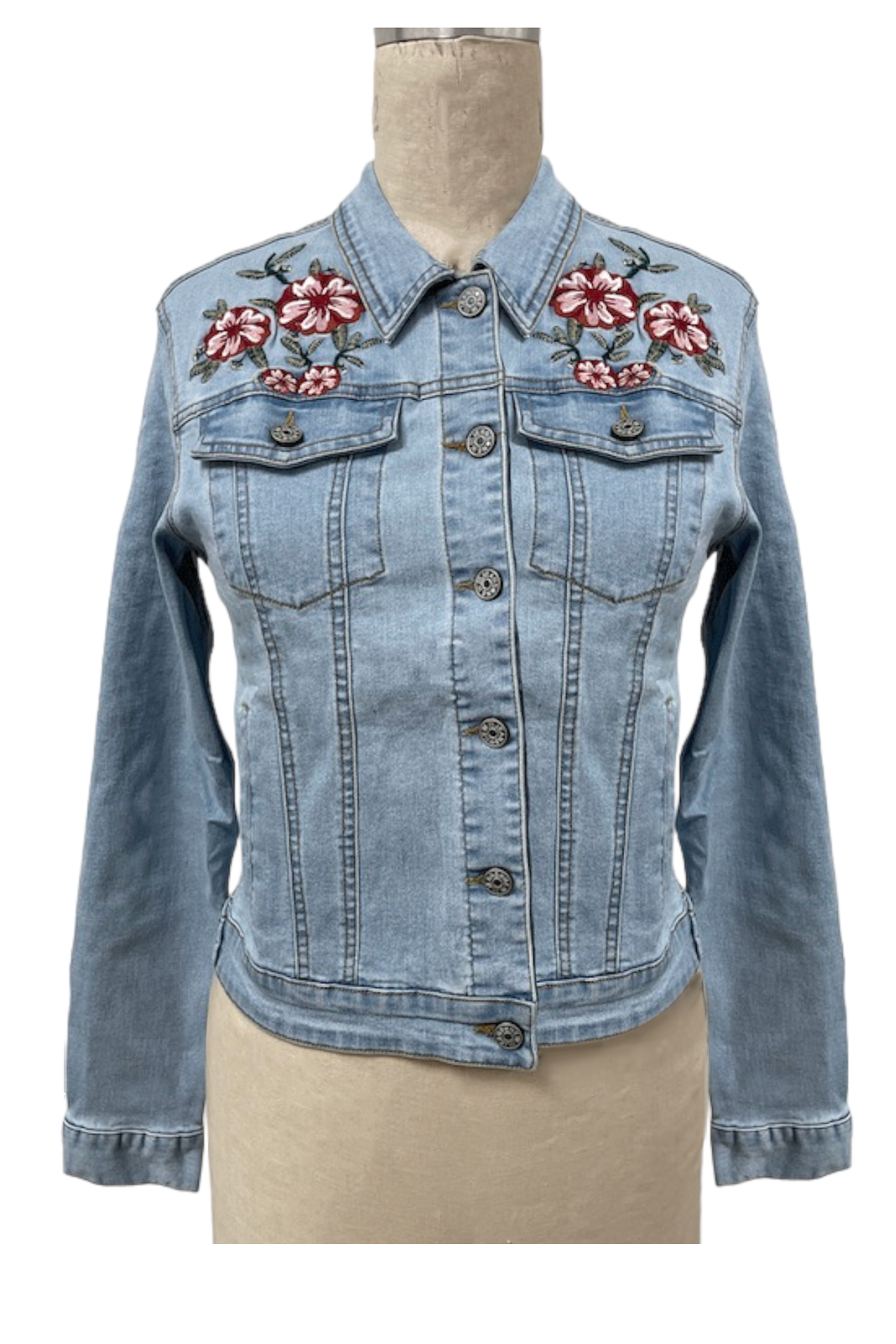 DENIM Embroidered Denim Jacket with Stretch