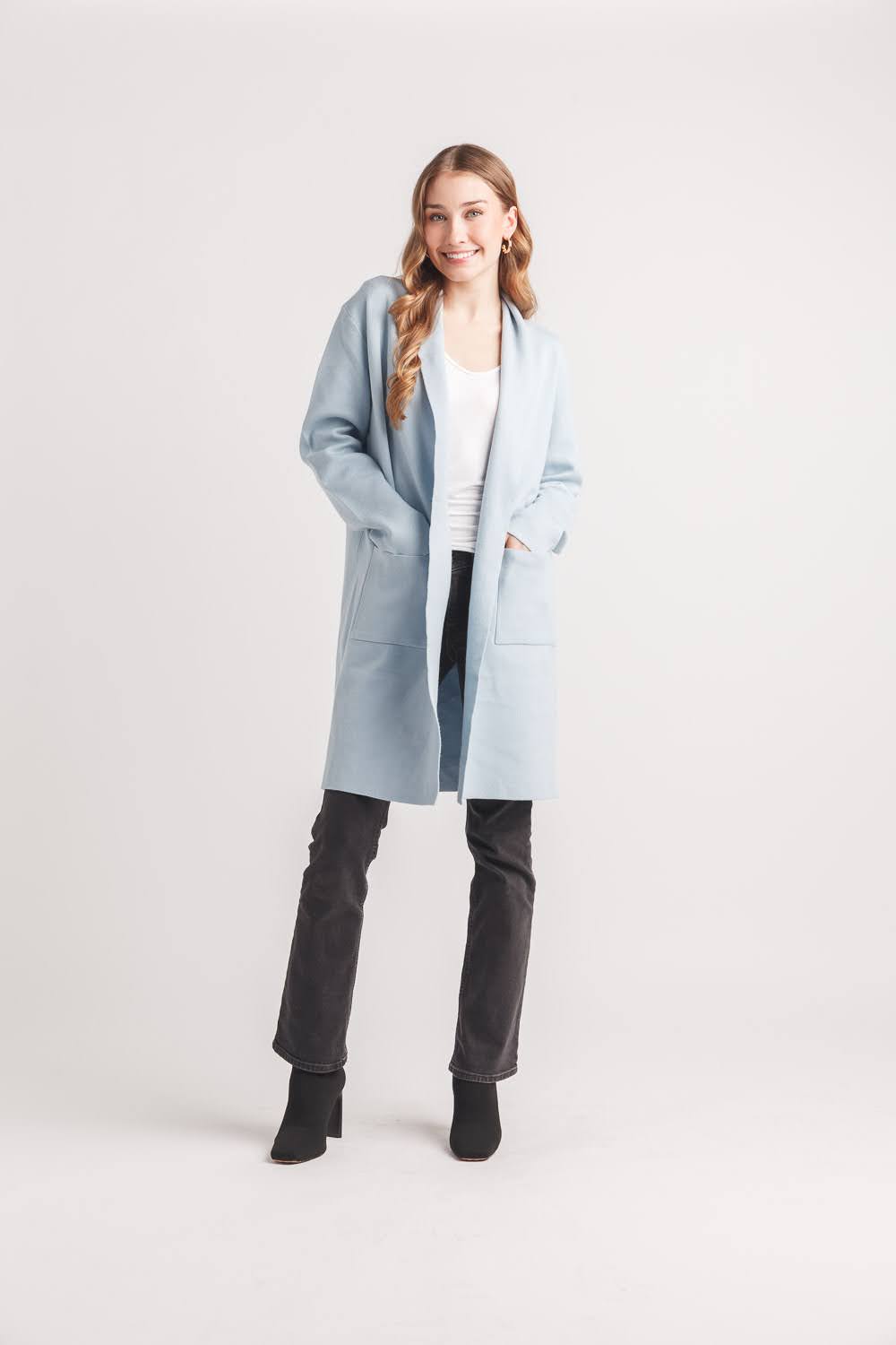 Lapel Coatigan with Pockets