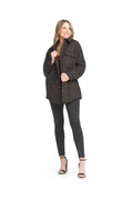Black Quilted Shacket with Pockets