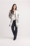 Check Knit Coatigan with Pockets
