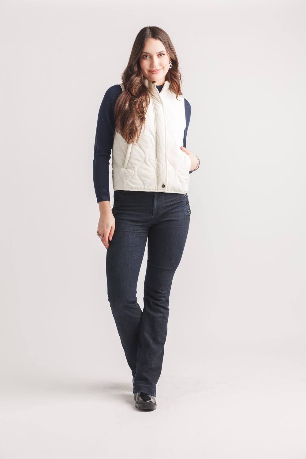 Quilted Zip Vest with Pockets