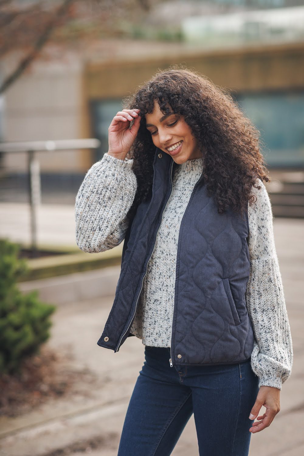 Quilted Zip Vest with Pockets
