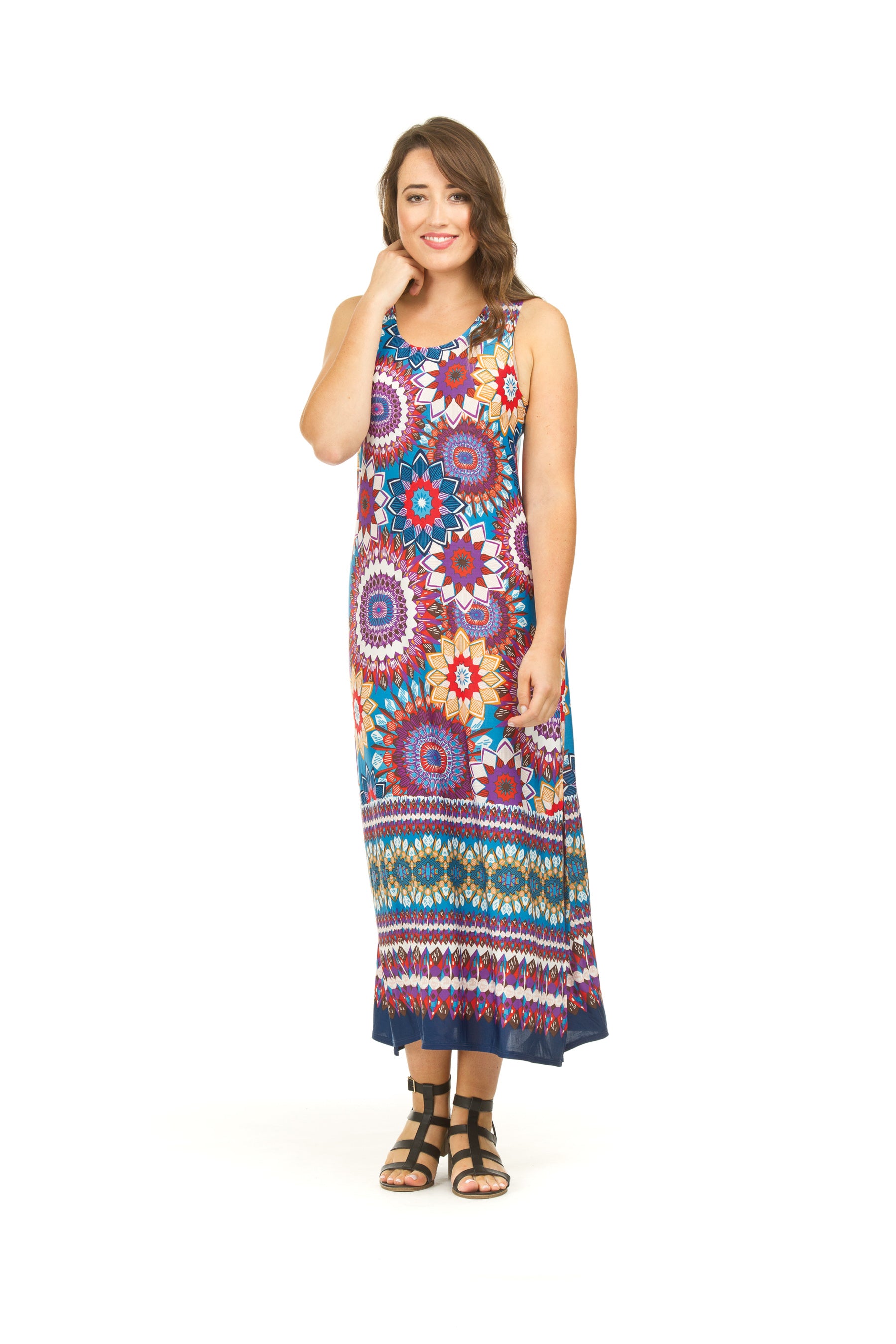multi Medallion Print Maxi Dress