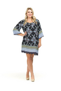 Black Border Print Boho Dress