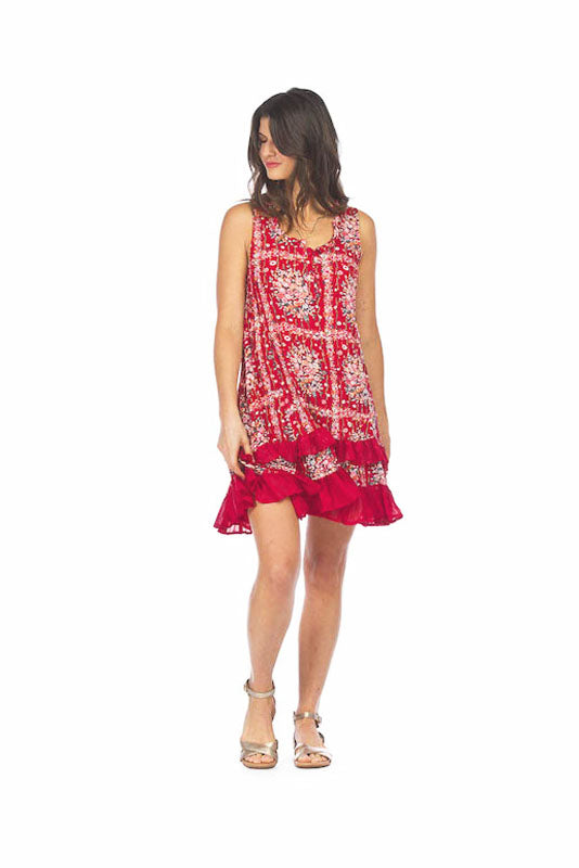 Floral Scarf Print Ruffle Dress