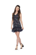 NAVY Cycle Print ruffle Dress