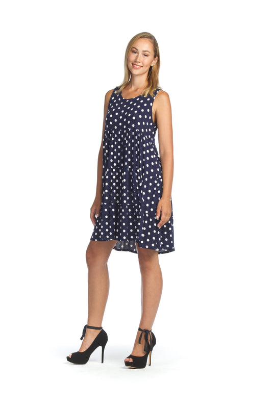 NAVY Polka DotTiered Dress