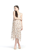 CREAM Paisley Tuffted Slip Midi Dress  w Pockets