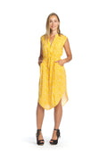 YELLOW Floral Dress with Drawstring Waist