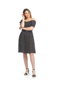 BLKWH Polka Dot Smocked OTS Dress with Puff Sleeves
