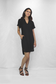 BLACK T Shirt Dress with Front Pleat and Pockets