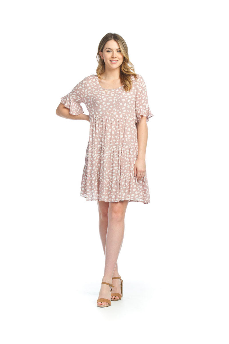 BLUSH Tiered Polka Dot Flowy Dress