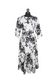 WHTBL Floral Stretch Midi Dress with Tiered Ruffle Sleev