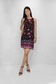 BLACK Floral border Print Dress with Back Zip