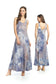 BLUE Soft Tie Dye Panelled Maxi Dress