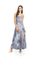 BLUE Soft Tie Dye Panelled Maxi Dress