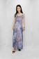 BLUE Soft Tie Dye Panelled Maxi Dress