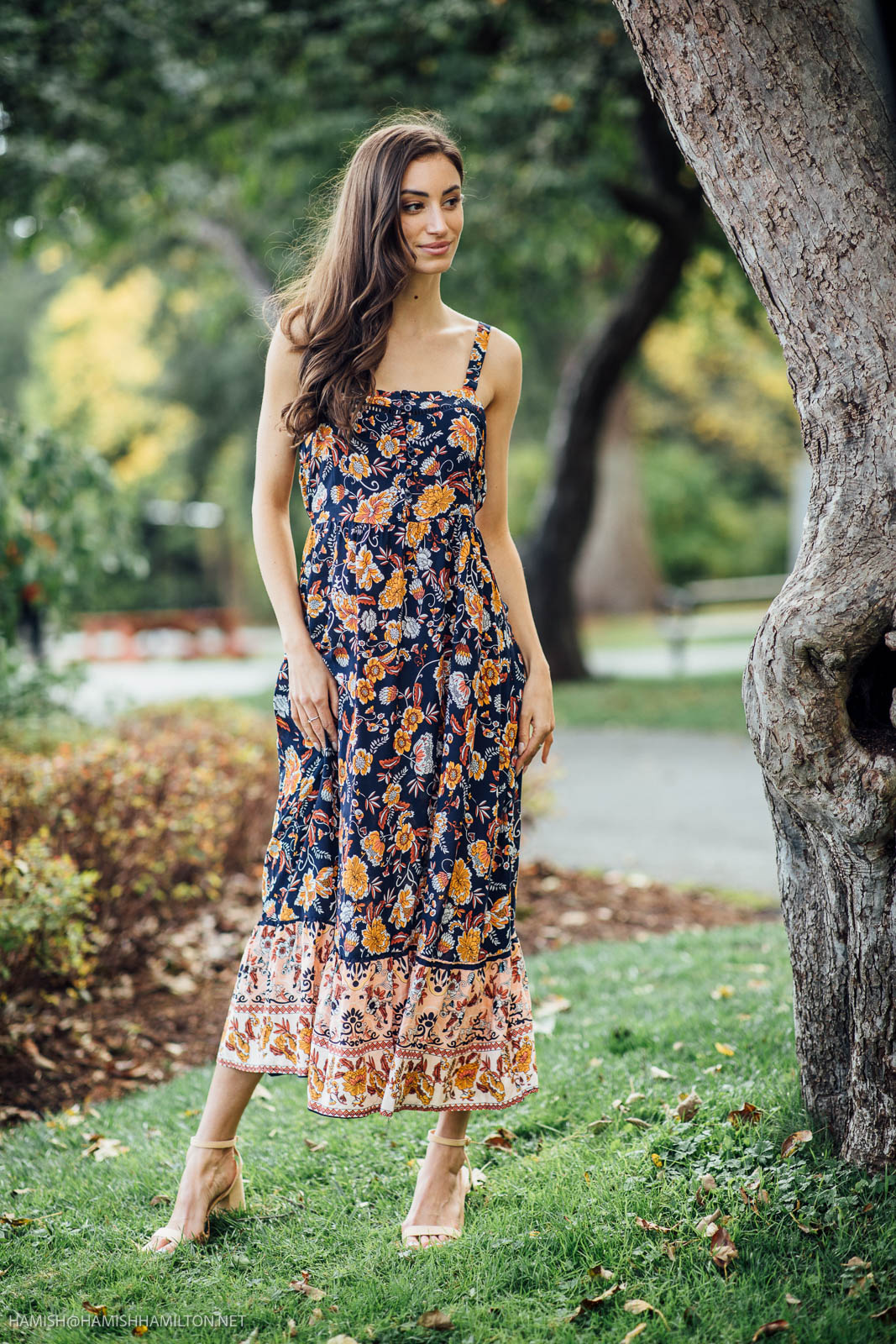 NAVY Floral Lace Inset Dress w Adjustable Straps