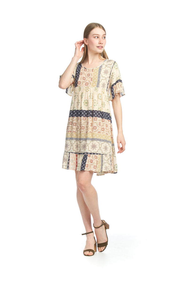 OATNV Boho dobby Patchwork Dress