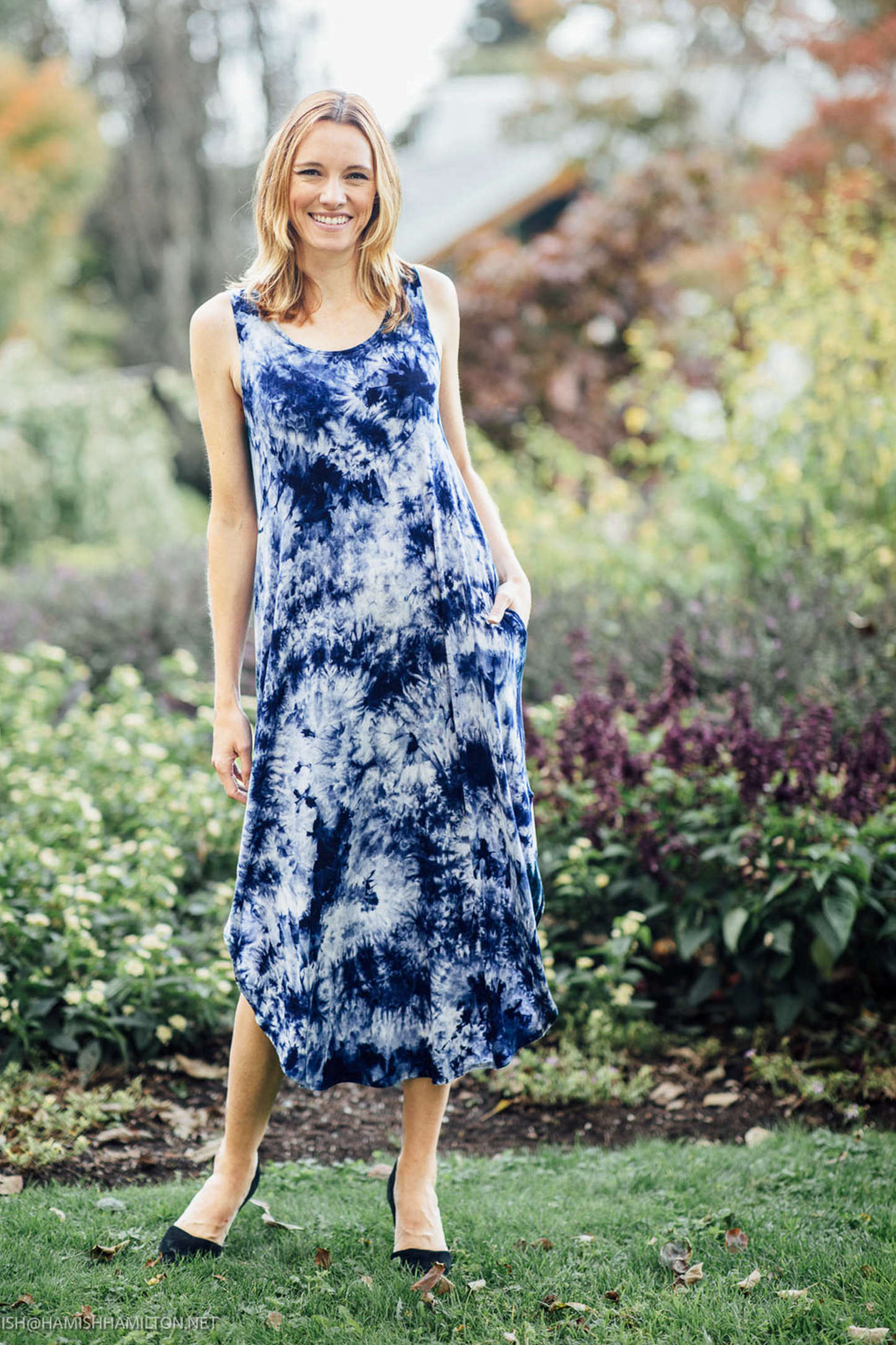 NAVY Tie Dye Maxi Dress with Pockets