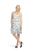 WHITE Abstract Bias Cut Cotton Dress