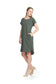 KHAKI Cotton T Shirt Dress with Pockets