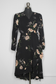 BLACK Floral Crepe Split Sleeve Wrap Dress