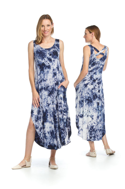 NAVY Tie Dye Maxi Dress with Pockets