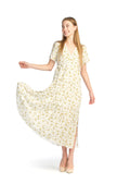 CREAM Floral Tiered Short Sleeve Maxi Dress