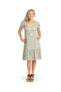 SAGE Floral Empire Waist Dress with Ruffle Hem