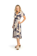 BEIGE Floral Stretch Faux Wrap Dress