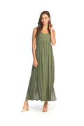 OLIVE Spotted Midi Dress with Front Slits