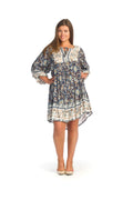 NAVY Boho Floral & Paisley Dress with Pockets