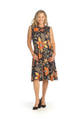 BLACK Mandala Stretch Aline Dress with Pockets