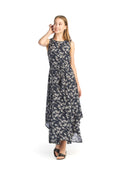 NAVY Floral Cutout Maxi Dress with Drawstring Waist