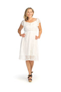 WHITE Stretch Lace OTS Dress with Elastic Waist