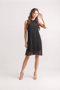 Permanent Pleat Mock Neck Dress