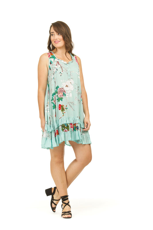 MINT Floral Print Ruffle Dress
