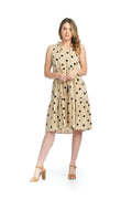 stone Cotton Polka Dot Tiered Dress