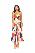 pink Abstract Print Jumpsuit w Removable Straps