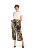 NAVY Tropical Print Wide Leg Pants with Pockets